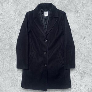 GAP Wool Peacoat Black Minimalist Vintage Style XS